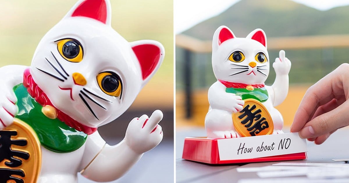 這款招財貓太欠揍了嘲諷 比中指版 教你勇敢說不 爆新聞